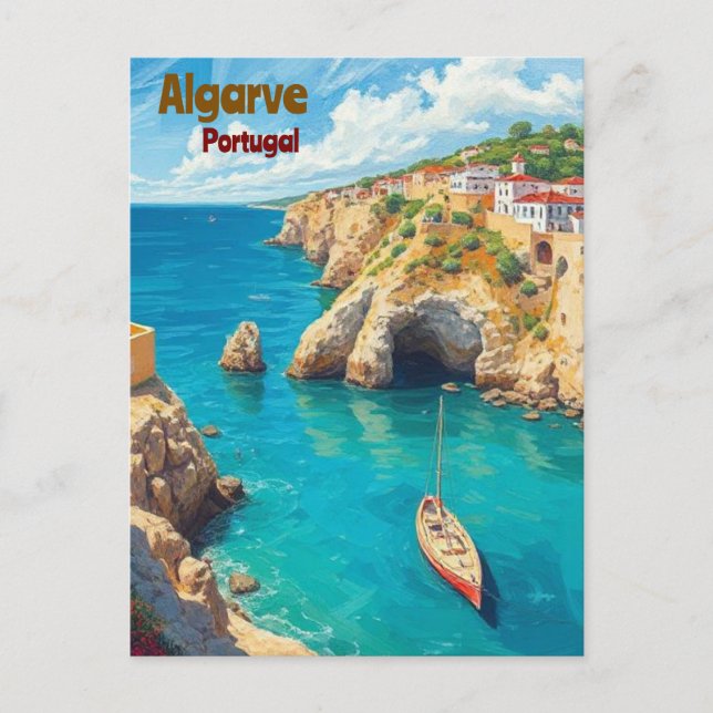 Algarve Portugal Landschaftlich Postkarte - Küsten (Vorderseite)