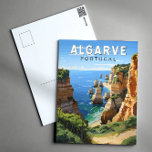 Algarve Portugal Reisen Art Vintag Postkarte<br><div class="desc">Algarve Vektorgrafik Design. Die Algarve,  Portugals südlichste Region,  ist für ihre atlantischen Strände und Golfplätze bekannt.</div>
