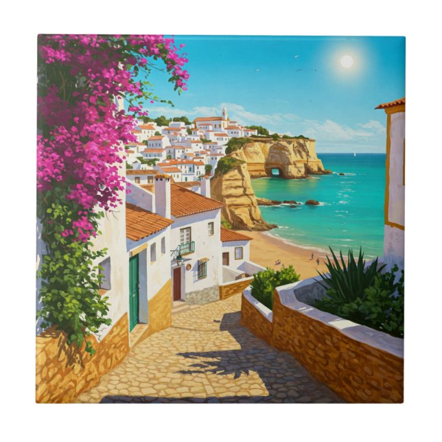 Algarve Portugal Reisen Fliese (Vorderseite)