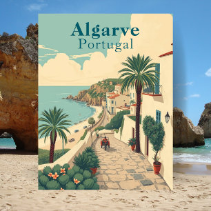 Algarve Portugal Vintag Beach Travel Postkarte