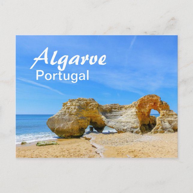 Algarve Rocks am Strand in Portugal Postkarte (Vorderseite)