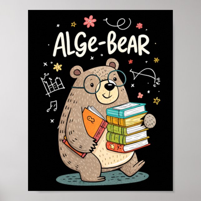 Alge-Bär Lustiger Algebra-Bär Poster (Vorne)