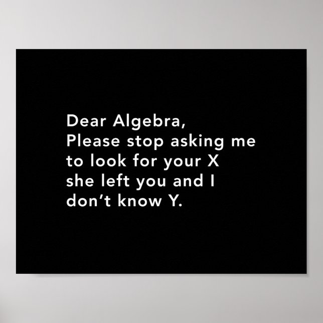Algebra and his X Poster (Vorne)