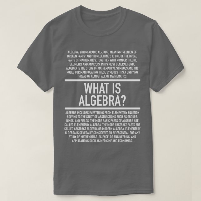 Algebra definiert T-Shirt (Design vorne)