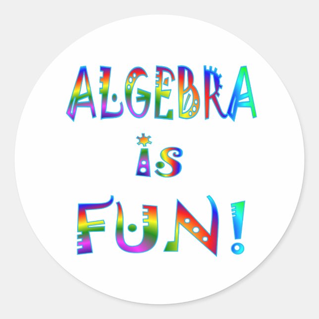 Algebra ist Spaß Runder Aufkleber (Vorderseite)
