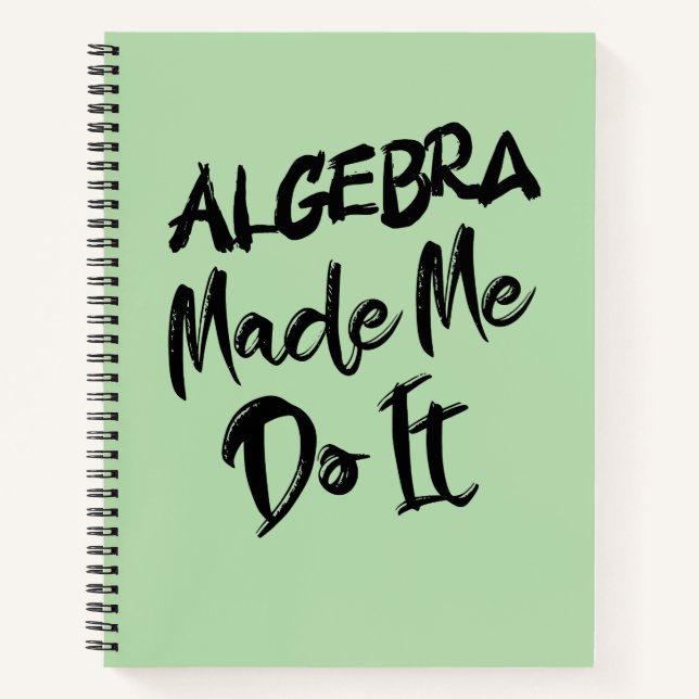 Algebra machte mich dazu, es mit Mathe-Algebra-Leh Notizbuch (Vorderseite)