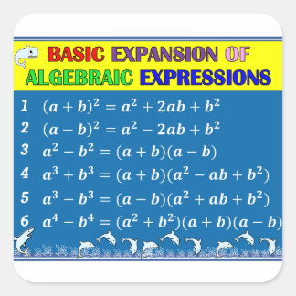 Algebra Math Classroom Sticker - Blue Ocean