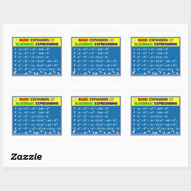Algebra Math Sticker - Blue Ocean (Blatt)