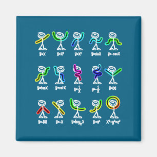 Algebra Tanz lustige Grafik Figuren Mathe  Magnet