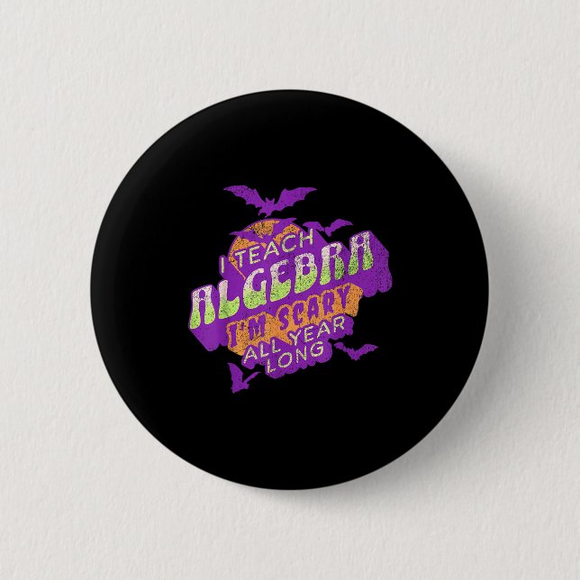 Algebra Teacher Halloween Soky Ghost Math Mathemat Button (Vorderseite)