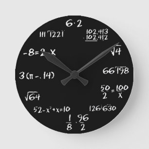 Algebra-Wanduhr - SCHWARZES Runde Wanduhr