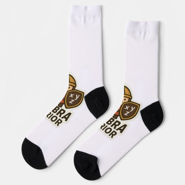 Algebra Warrior Sticker - Niedlicher Mathematiker Socken (Linkes Detail)