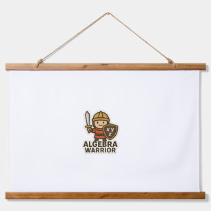 Algebra Warrior Sticker - Niedlicher Mathematiker Wandteppich Mit Holzrahmen