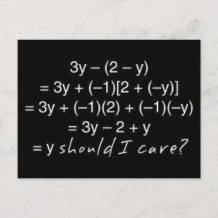 Algebra Warum sollte ich Spaß pflegen Postkarte