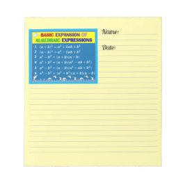 Algebra Yellow Notepad Notizblock