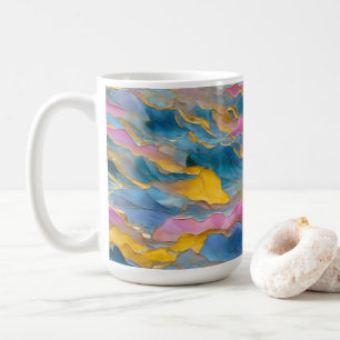 "Algeciras" Blaurosa Sandwellen Kaffeetasse