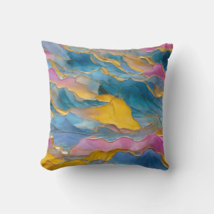 "Algeciras" Blaurosa Sandwellen Kissen