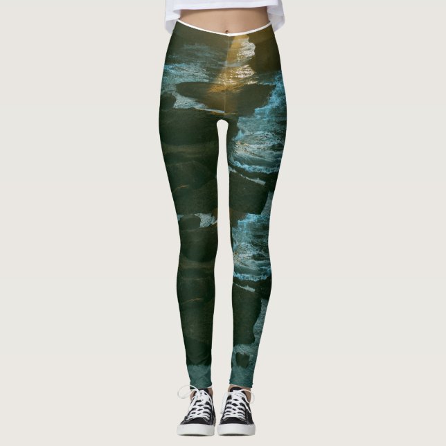 "Algengrüne Leggings - Stilvoll und sauber (Vorderseite)