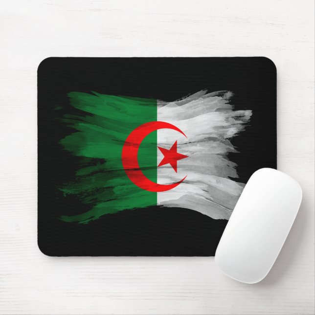Algeria flag brush stroke, National flag Mousepad (Mit Mouse)