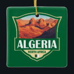 Algeria Illustration Retro Abzeichen Keramikornament<br><div class="desc">Algerien Vektorgrafik Design. Algerien ist berühmt für seine ausgedehnten und vielfältigen Landschaften - von der riesigen Wüste der Sahara bis zu den gut erhaltenen alten Ruinen im Norden.</div>