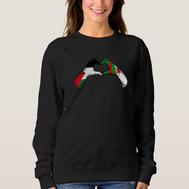Algeria Palestine Flag  Palestinian Algerian Heart Sweatshirt (Vorderseite)