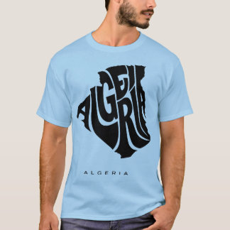 Algeria Typography Map الجزائر T-Shirt