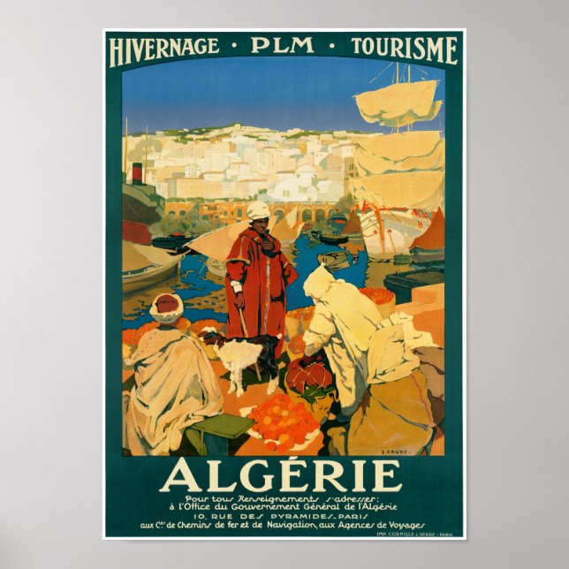 Algeria Vintage Travel Poster wiederhergestellt (Vorne)