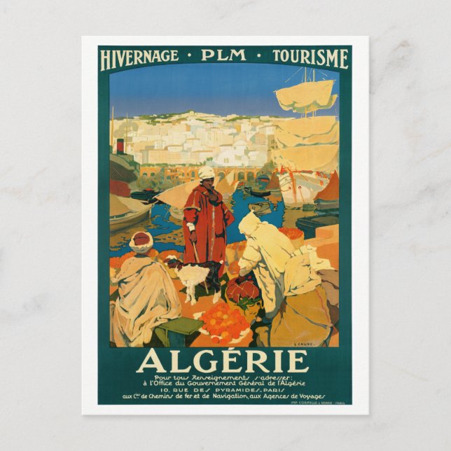 Algeria Vintage Travel Poster wiederhergestellt Postkarte (Vorderseite)