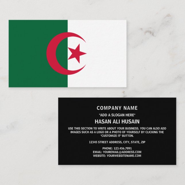 Algerian Flag Visitenkarte (Vorne/Hinten)