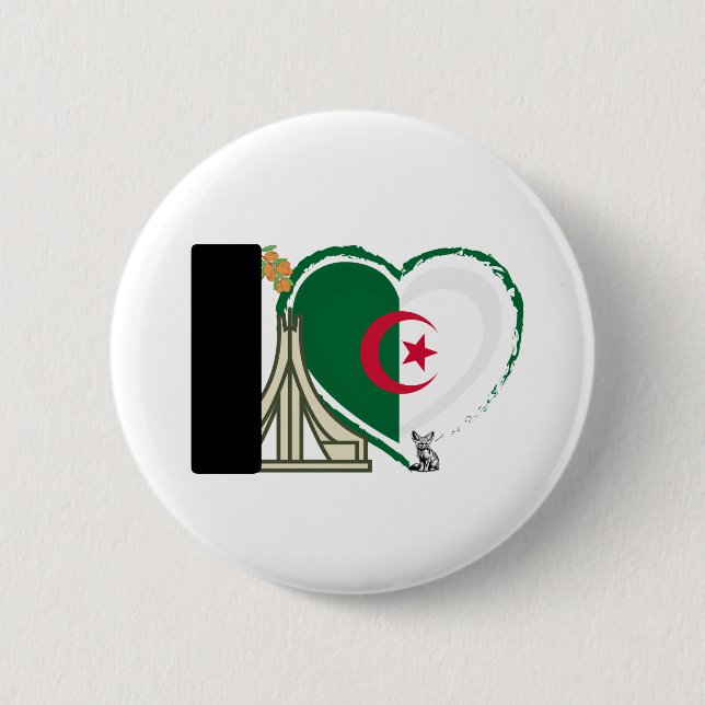 Algerian Heart - For real Algerians! Button (Vorderseite)