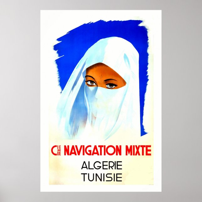 Algerie, Tunesien, Reiseplakat Poster (Vorne)