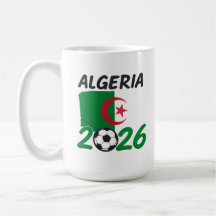 Algerien 2026 Fußballfan-Design mit Halbmond und S
