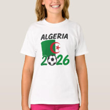 Algerien 2026 Fußballfan-Design mit Halbmond und S