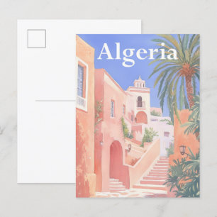 Algerien Aquarellmalerei Reise Postkarte
