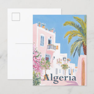 Algerien Aquarellmalerei Reise Postkarte