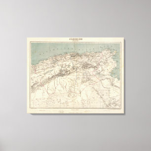 Algerien-Atlas-Karte Leinwanddruck