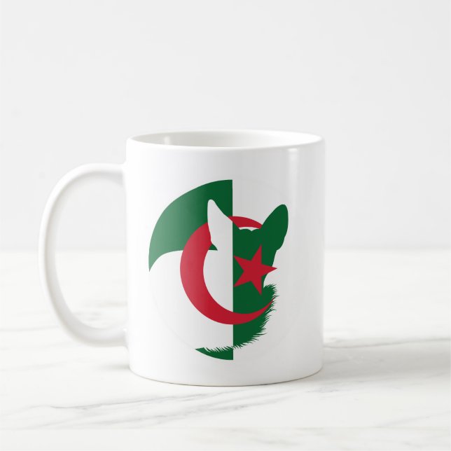 Algerien Fennec Fox Nationale algerische Tierflagg Kaffeetasse (Links)