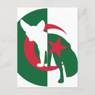 Algerien Fennec Fox Nationale algerische Tierflagg Postkarte