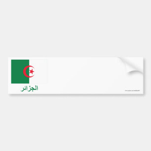 Algerien-Flagge mit Namen auf Arabisch Autoaufkleber