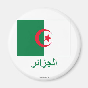 Algerien-Flagge mit Namen auf Arabisch Magnet