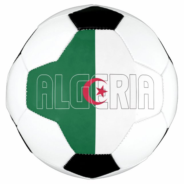 Algerien Flaggengrün Weißer Roter Halbmond Patriot Fußball (Vorderseite)