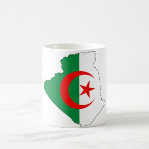 Algerien-Flaggenkarte DZ Kaffeetasse