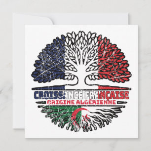 Algerien - Französisch-Französisch-Tree-Roots-Flag Karte