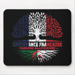 Algerien - Französisch-Französisch-Tree-Roots-Flag Mousepad