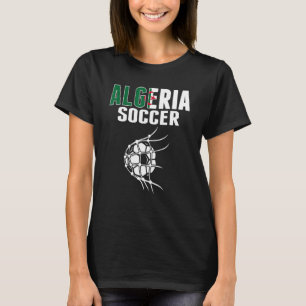 Algerien Fußballball im Netz algerische Fußballun T-Shirt