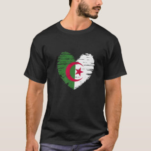 Algerien Herz Algerische Flagge Algerischer Stolz T-Shirt