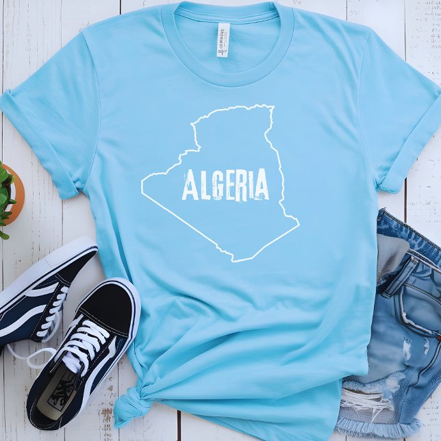 Algerien Karte Shirt Algerien Kontur Form (Von Creator hochgeladen)