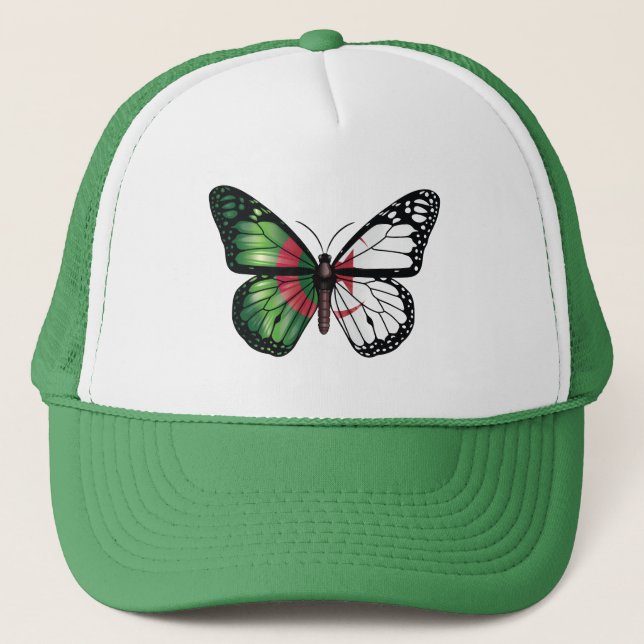Algerien Monarque Butterfly Flag Truckerkappe (Vorderseite)