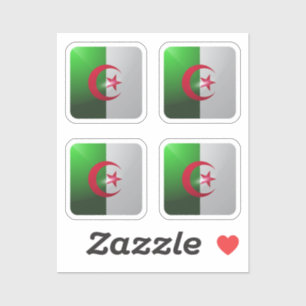 Algerien quadratische glänzende Flagge Aufkleber