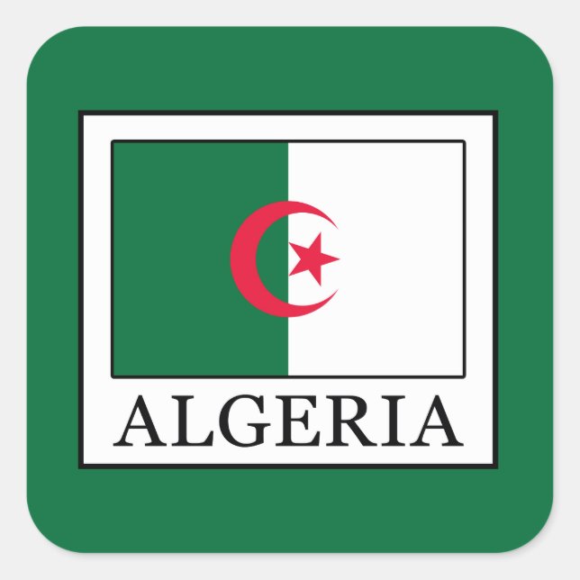 Algerien Quadratischer Aufkleber (Vorderseite)